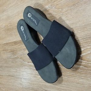 (11) Anesole Comfortable Casual Vacation Evening Slip On Heeled Mule Slides